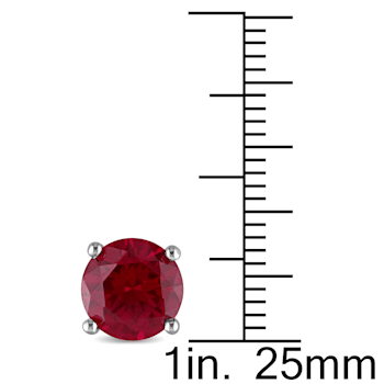 4 4/5 CT TGW Created Ruby Stud Earrings in Sterling Silver