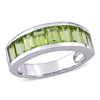2 3/4 CTW Peridot Semi-Eternity Anniversary Band in Sterling Silver