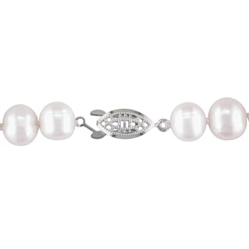 9 - 10 MM Freshwater Cultured Pearl Strand with Silvertone Clasp