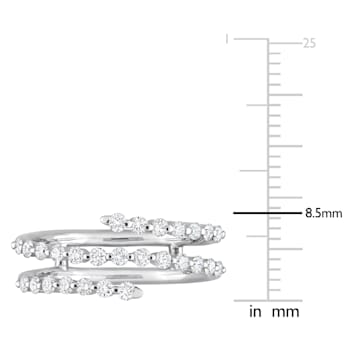 1/2 CT TW Diamond Coil Ring in Platinum
