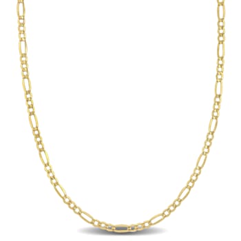 7mm Figaro Link Chain Necklace in 10k Yellow Gold, 22 in