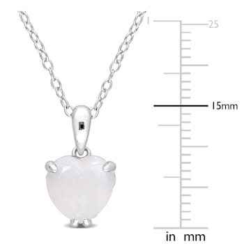 1 1/5 CT TGW Opal Solitaire Pendant With Chain in Sterling Silver