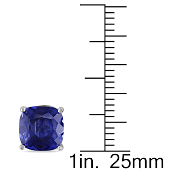 6.00ctw Created Blue Sapphire Solitaire Earrings in Sterling Silver