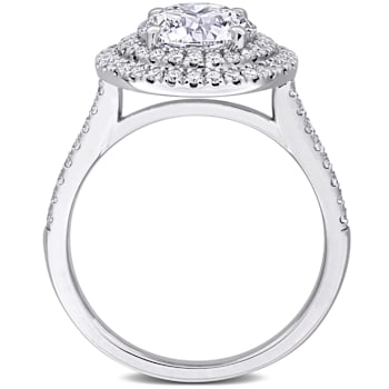 2 1/2 CT TW Lab-Grown Diamond Double Halo Ring in 14K White Gold