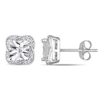 1/6 CT TW Diamond Stud Earrings in 10k White Gold