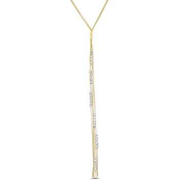 Lariat Necklace in 14K Gold Over Sterling Silver