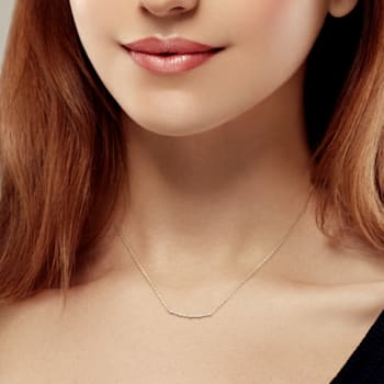 1/3 CT TGW Lab Grown Diamond Bar Pendant with Chain in 18K Yellow Gold
Plated Sterling Silver