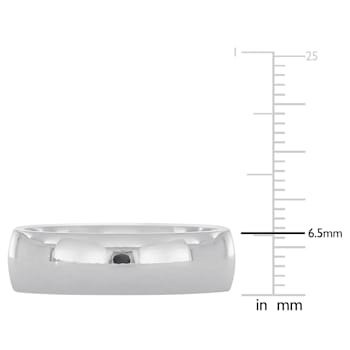 Men's 6.5mm Comfort Fit Wedding Band in 14K White Gold
