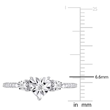 1/7 CT TW Diamond Heart Ring in Sterling Silver