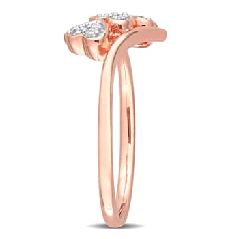 1/10ctw Diamond Triple Heart Bypass Promise Ring in 18K Rose Gold Over
Sterling Silver