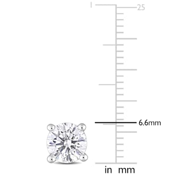 2 CT DEW Created Moissanite Solitaire Earrings in Sterling Silver