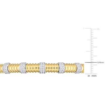 14K Two-tone Gold 3/4 CT TW Diamond Bangle