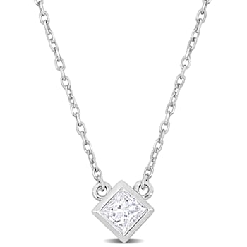 1/5 CT TW Diamond Solitaire Necklace in 14K White Gold