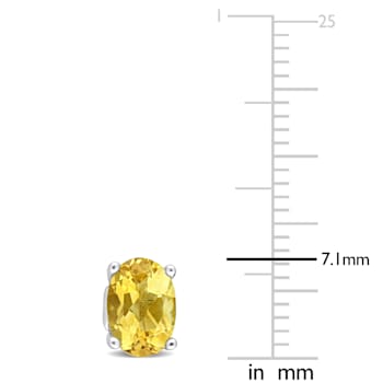 1 3/8 CT TGW Oval Citrine Stud Earrings in Sterling Silver