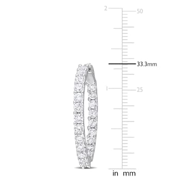 6 7/8 CT TGW Created White Sapphire Inside-Outside Hoop Earrings in
Sterling Silver