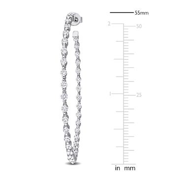 2 3/4 CT TW Lab-Grown Diamond Inside-Out Hoop Earrings in 14K White Gold
