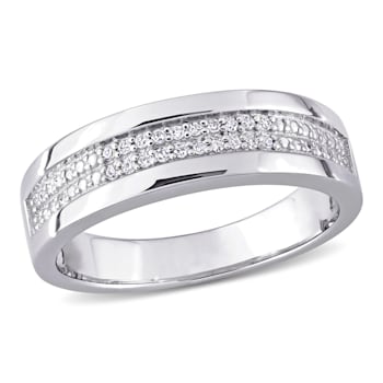 1/10 CT TW Diamond Men's Ring in Sterling Silver