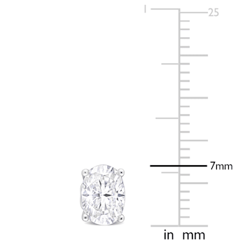 2 CT TGW Oval Created Moissanite Stud Earrings in Sterling Silver