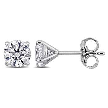 1 CT TW Lab-Grown Diaomond Stud Earrings in 14K White Gold (IGI Certified)