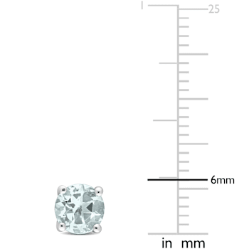 1 1/2 CT TGW Aquamarine Stud Earrings in Sterling Silver