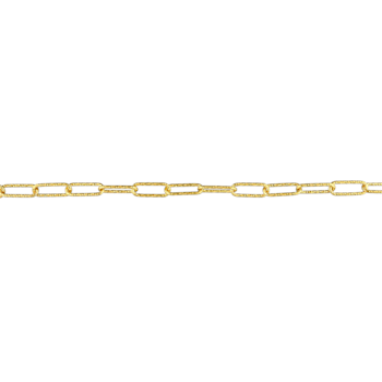 5MM Fancy Paperclip Chain Bracelet in 18K Yellow Gold Over Sterling Silver