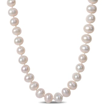 7.5 - 8 MM Cultured Freshwater Pearl Strand with Sterling Silver Clasp