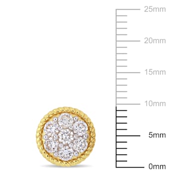 1 CT TW Diamond Floral Post Stud Earrings in 14k Yellow Gold