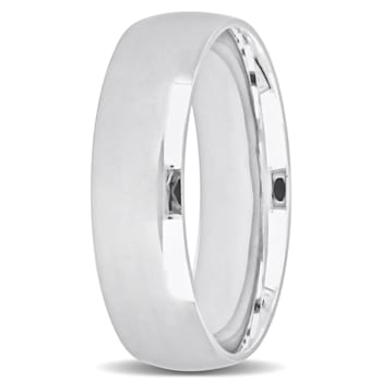 Men's 6mm Polished Finish Wedding Band in 14K White Gold