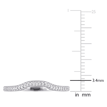 1/10 CT TW Diamond Chevron Anniversary Band in Sterling Silver