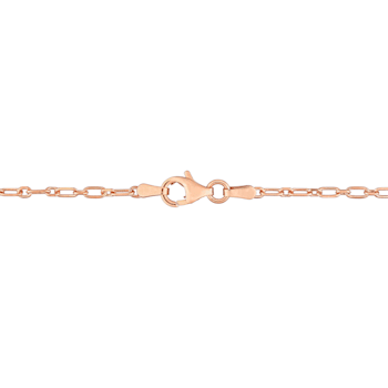 2MM Diamond Cut Figaro Chain Necklace in Rose Plated Sterling Silver