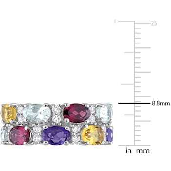 5 CTW Multi-Gemstone Ring in Sterling Silver
