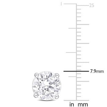 3 3/4 CT TGW Created Moissanite Stud Earrings in Sterling Silver