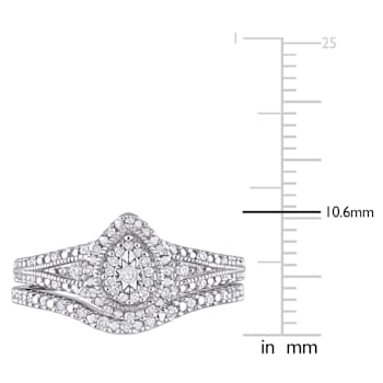 1/4 CT TW Diamond Vintage Bridal Set in Sterling Silver