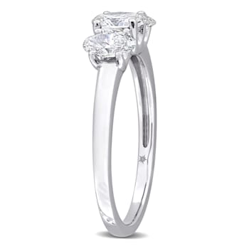 1 CT TW Lab-Grown Diamond 3-Stone Ring in 14K White Gold
