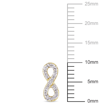 1/10 CT TW Diamond Infinity Earrings in 10k Yellow Gold