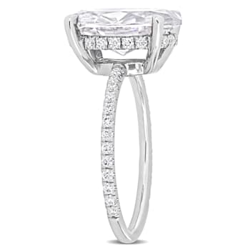 4-7/8 CT DEW Created Moissanite Engagement Ring in 10K White Gold