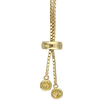 Citrine Tassel Bolo Bracelet in 18K Yellow Gold Over Sterling Silver