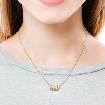 1/2 CT TGW Created White Sapphire Scroll Pendant with Chain in Yellow
Plated Sterling Silver
