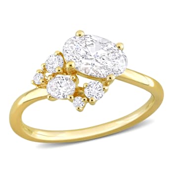 1 1/3 CT TGW Lab Grown Diamond Ring in 14K Yellow Gold