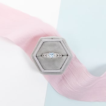 1/3 CT TGW Aquamarine and Diamond Accent Vintage Heart Ring in Sterling Silver