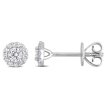 1/3 CT TDW Diamond Cluster Stud Earrings in Platinum