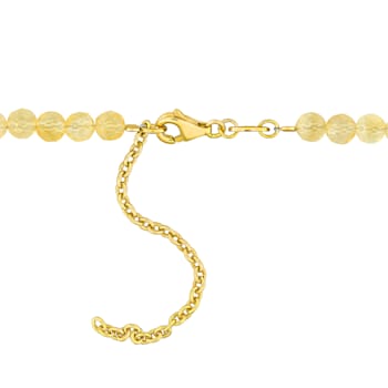 9 3/8ctw Citrine Beaded Necklace in Yellow Plated Sterling Silver