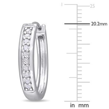 1/3 CT TW Diamond Hoop Earrings in Sterling Silver