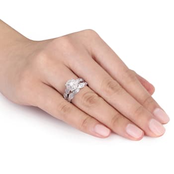 1/5 CT TW Diamond Infinity Filigree Bridal Set in Sterling Silver