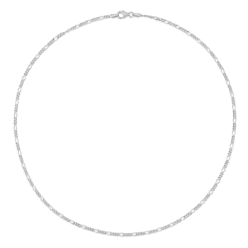 2.2MM Figaro Chain Necklace in Sterling Silver