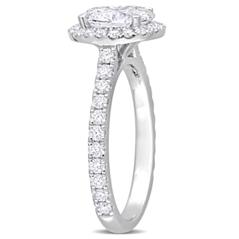 2 CT TGW Lab Grown Diamond with Tsavorite Accent Halo Engagement Ring in
14K White Gold