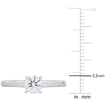 1/2 CT TW Diamond Solitaire Engagement Ring in Platinum (GIA Certified)