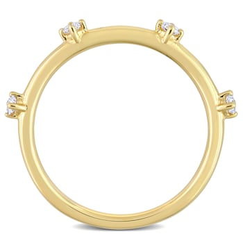1/8 CT TGW Lab Grown Diamond Anniversary Band in in 18K Yellow Gold
Plated Sterling Silver
