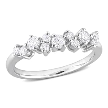 1/2 CT TW Diamond Semi-Eternity Ring in Platinum