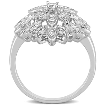1/3 CT TW Diamond Cluster Ring in Sterling Silver